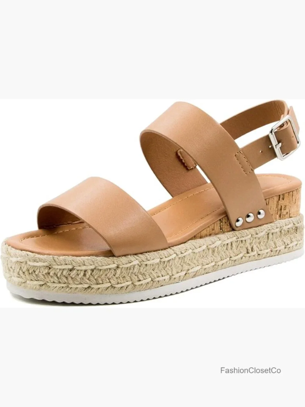 Women's Espadrilles Wedge Sandals Ankle Strap Buckle Platform Sandals Open Toe